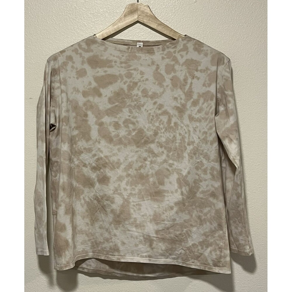 Lululemon Back In Action Shirt Size 4 Tan Cream Tie Dye Athleisure Active Casual
